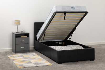 Image: 6881 - Waverley Single Storage Bed - Black